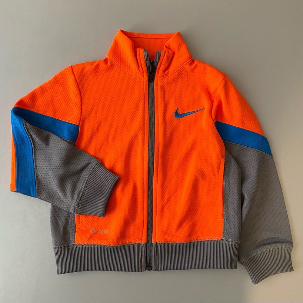 Nike Kids Orange, Gray & Blue Full-Zip light Jacket